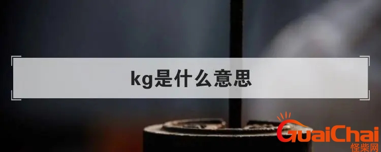 kg是什么意思公斤吗？kg是什么意思网络用语