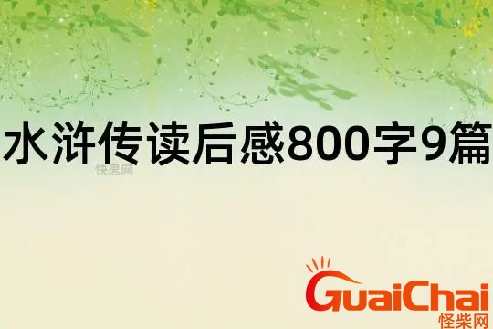 水浒传读后感800字作文初三 水浒传读后感